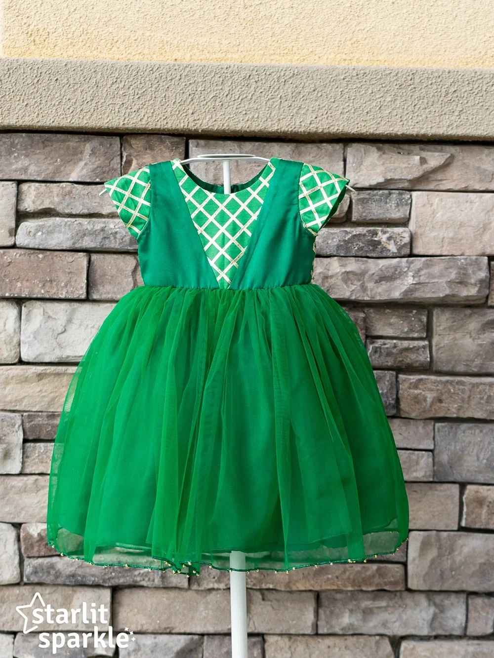 4T Girl Green Tulle Party Dress for Kids